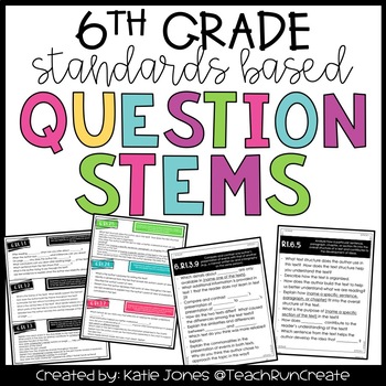 Preview of Question Stems - 6th Grade Standards Based