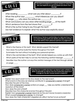 Common Core Question Stems 11th and 12th Grade ELA - Language by