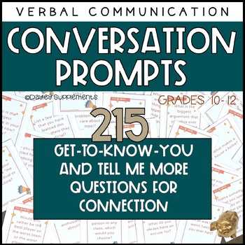 Preview of Conversation Starters | Speaking and Listening Activity to Build Relationships