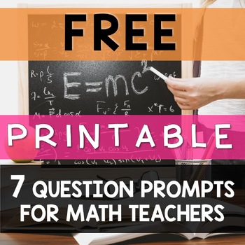 Preview of Question Prompts for Math Teachers Printable (FREE)