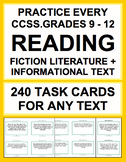 Reading Response Task Cards Fiction & Non-Fiction: Grade 9 - 12