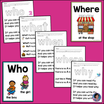 Decodable Poems, Text and Games for First Grade: Wh Digraph & Question ...