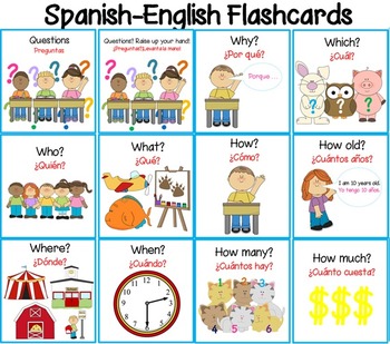 Question Words Flashcards Spanish And English By Roller Kiddie
