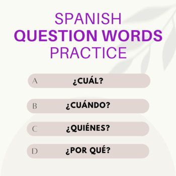 Question Words Practice - Palabras Interrogativas - Spanish Class by ...