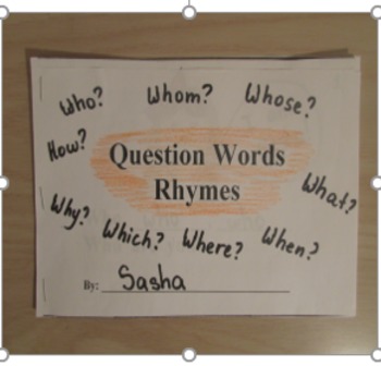 Preview of Question Words Rhymes Book