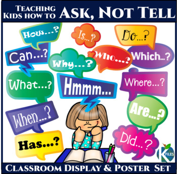 Preview of 5 Ws + 8 Question Words in Speech Bubbles, Poster Set