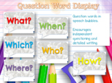 Question Words in Speech Bubbles for Display