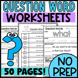 question words worksheets teachers pay teachers