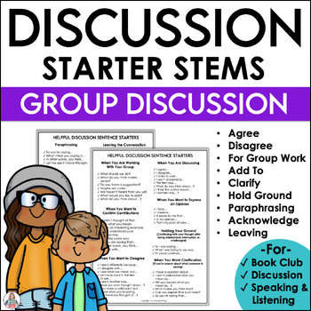 Preview of Discussion Prompts - Speaking and Listening Question and Comment Stems