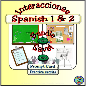Preview of Levels 1 and 2 Note taking and Interaction Prompt Card Bundle