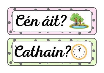Preview of Question cards - Gaeilge (cursive and print)