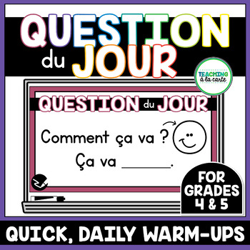 Preview of Question du Jour Daily Routine for French Beginners