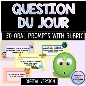 Preview of Question du jour: French Digital Speaking and Writing Prompts | Prof du Jour