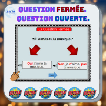 Preview of Question fermée. Question Ouverte. Advanced level