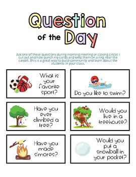 Question of the Day! by Kristin Patterson | TPT