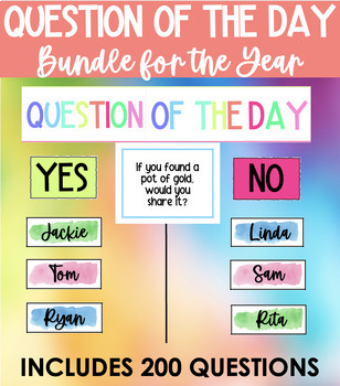Preview of Question of the Day | 200 Questions | Morning Meeting Conversation Starters