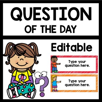 Preview of Question of the Day Blank Editable Cards