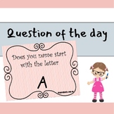 Question of the Day - Beginning letter in names for Kinder