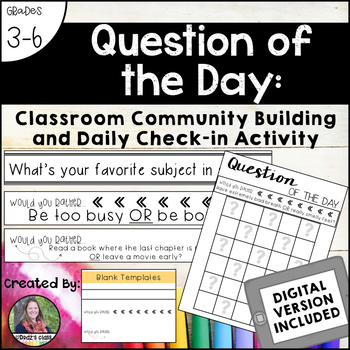Preview of Question of the Day: Classroom Community and Daily Activity