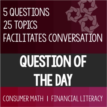 Preview of Question of the Day- Consumer Math Special Education High School Transition