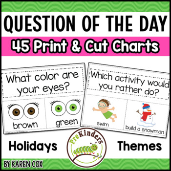 Preview of Question of the Day Graph Kit for Preschool, Pre-K, K