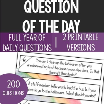 Preview of Question of the Day- Life Skills Special Education High School Transition