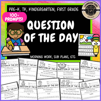 Preview of Question of the Day Morning Work Writing PreK Kindergarten First TK UTK
