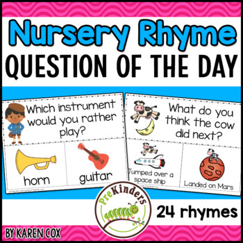 Preview of Question of the Day Nursery Rhyme Printable Graphs Preschool Pre-K Kindergarten