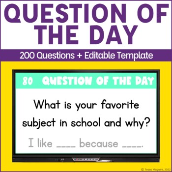 Preview of Question of the Day Oral Language | Restate the Question | Morning Meeting