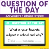 Question of the Day Oral Language | Restate the Question |