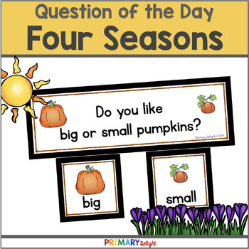 Preview of 120 Questions of the Day for Seasons for Graphing and Attendance Questions PreK