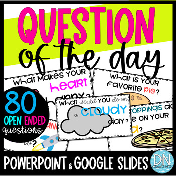 Preview of Question of the Day Slides| Digital Open Ended Question l Morning Google Slides