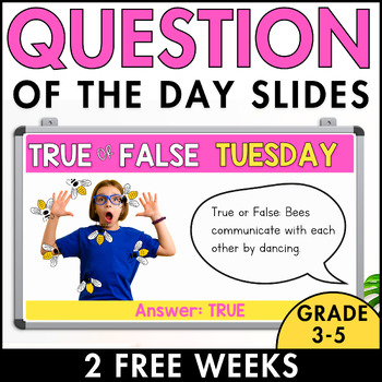 Preview of Question of the Day Google Slides TWO FREE Weeks | Morning Meeting Questions