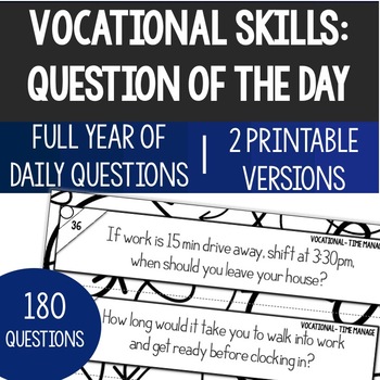 Preview of Question of the Day- Vocational Skills Special Education High School Transition