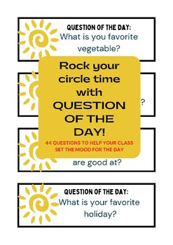 Preview of Question of the Day activities Math Opinion Writing EPIC community Building K-4