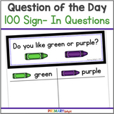 Question of the Day for Preschool, Pre-K and Kindergarten: