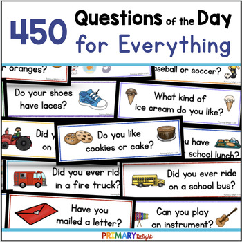 Preview of 450 Attendance Questions of the Day Preschool for Spring Summer Fall & Winter