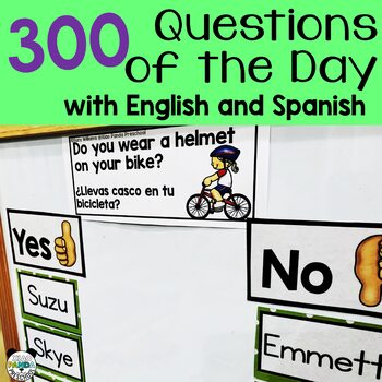 Preview of Question of the Day for Preschool and Kindergarten with Spanish