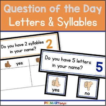 Preview of Question of the Day with Number of Letters and Syllables Names