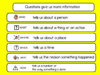 Question types poster by Not All Talk Speech Pathology | TPT