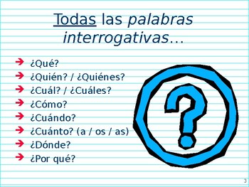 Question words in Spanish : Interrogatives by K Eskola | TPT