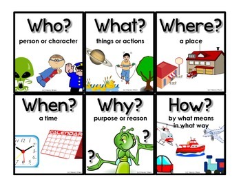 Preview of Questioning Posters (Who, What, Where, When, Why, How) RL.1, RI.1