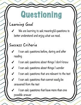 Questioning - Reading Strategy - Asking Questions Resource Package (junior)