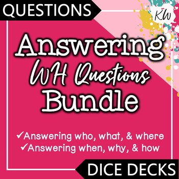 Preview of WH Questions Speech Therapy BUNDLE: Answering Who, What, Where, When, Why & How
