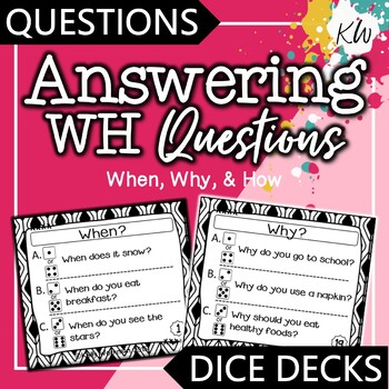 Preview of WH Questions Speech Therapy Game: Answering When, Why, and How Questions