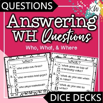 Preview of WH Questions Speech Therapy Game: Answering Who, What and Where Questions