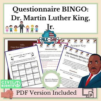 Preview of Questionnaire BINGO!!! Featuring Dr. Martin Luther King Jr.