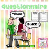 Questionnaire Worksheets for Elementary English Language Learners