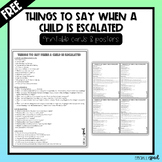 Questions/Statements to Use When a Child is Escalated | Ca