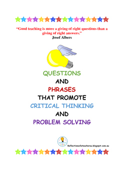 Preview of Questions and Phrases that Promote Critical Thinking and Problem Solving
